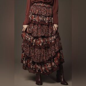 NWTS FARM RIO RUFFLED MIDI SKIRT (M)